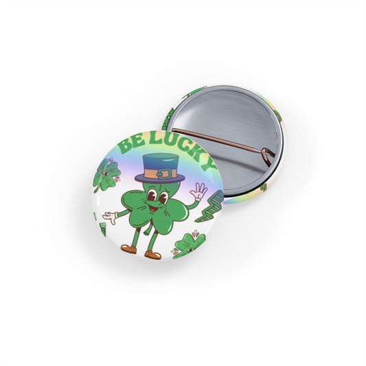 Round Pins, St Patrick's Day 2025 Lucky Charms, Irish Themed Badge, Clover Lapel Pin, Shamrock Brooch, Festive Pinback Buttons, Good Luck