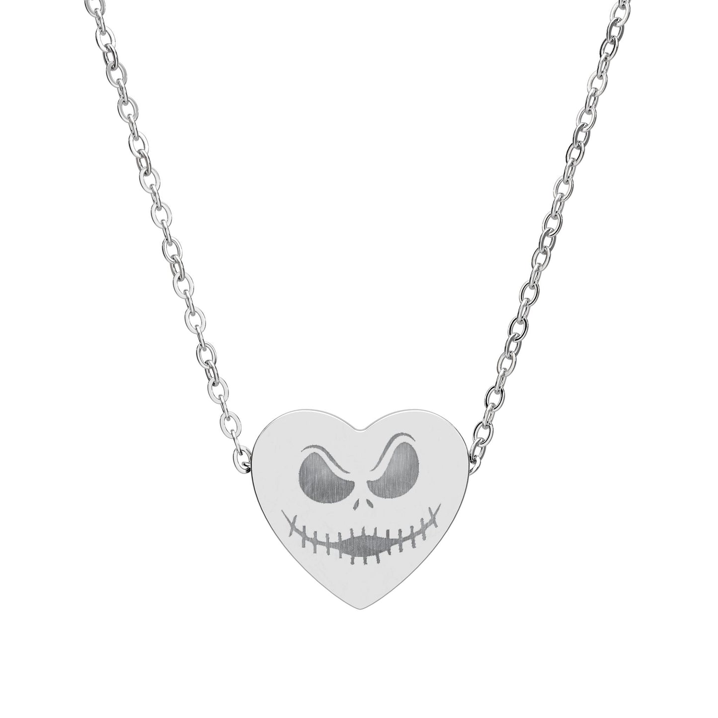 Jack's Smile Heart Necklace, Engraved Name Pendant