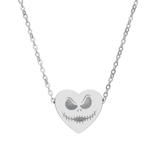Jack's Smile Heart Necklace, Engraved Name Pendant