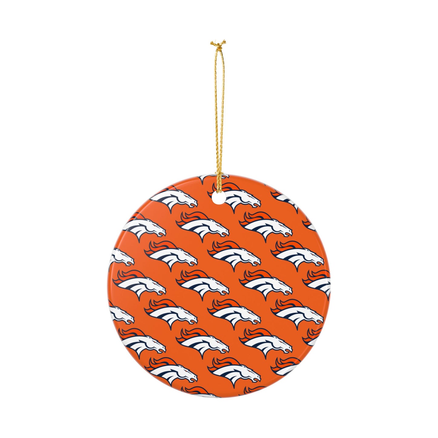 Ceramic Ornaments, Current Denver Broncos design, Holiday Christmas Decor, Oval Baubles, Football Fans Gift, Sports Team Souvenir, Double