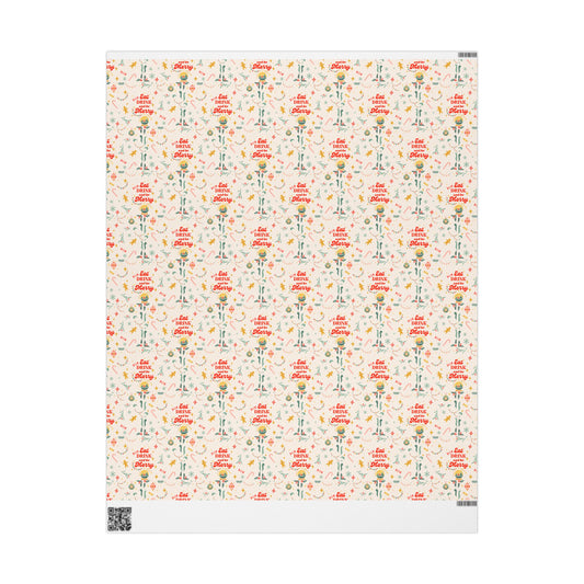 Eat Drink and Be Merry Wrapping Papers | Holiday Christmas Wrapping Paper