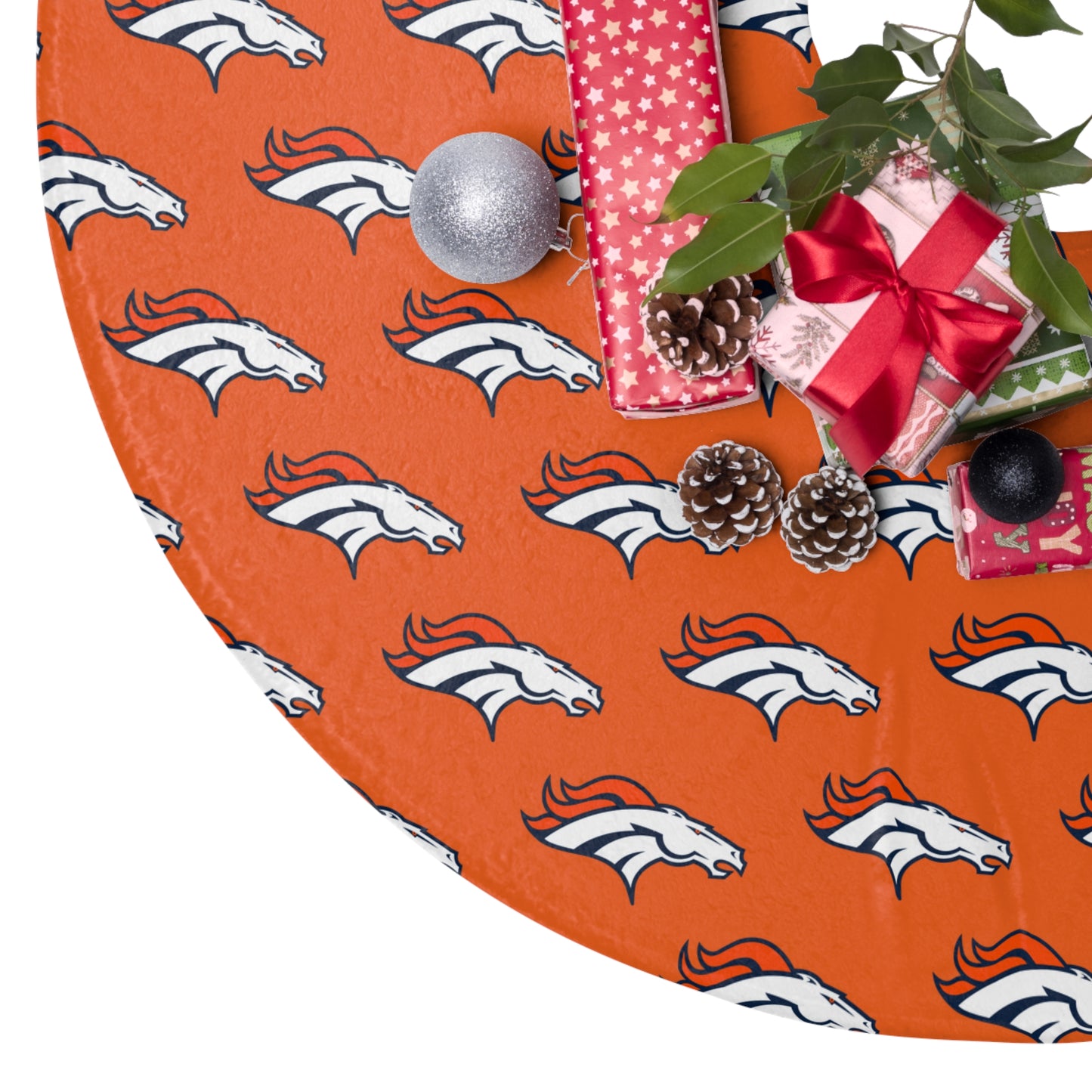 Denver Broncos Logo Christmas Tree Skirt