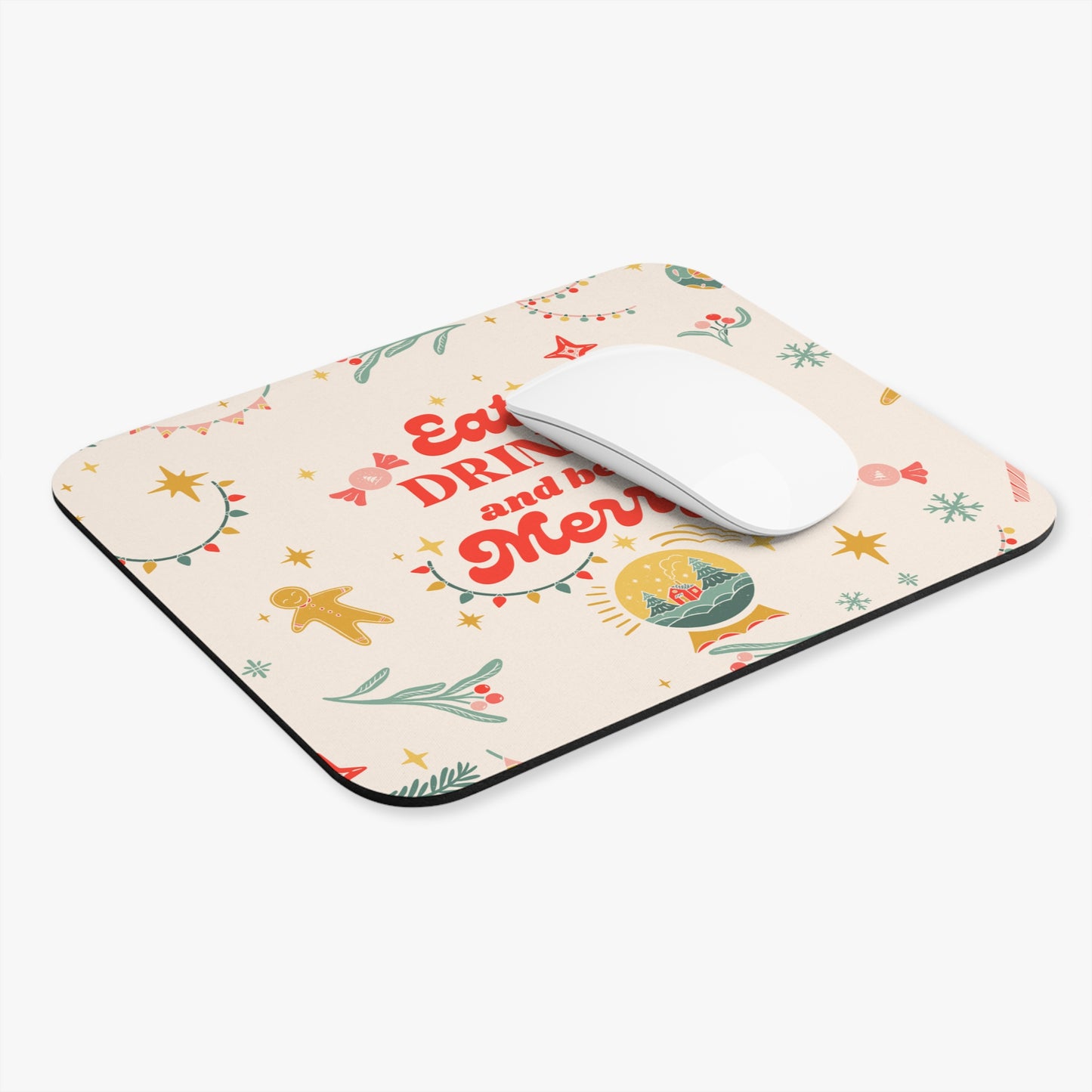 Merry Christmas Mouse Pad | Festive Holiday Desk Mat