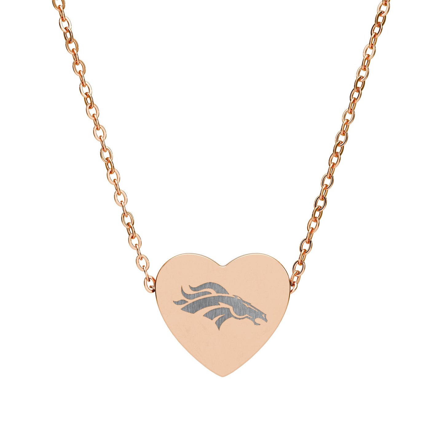 Denver Broncos engraved heart Necklace | Sports fan jewelry
