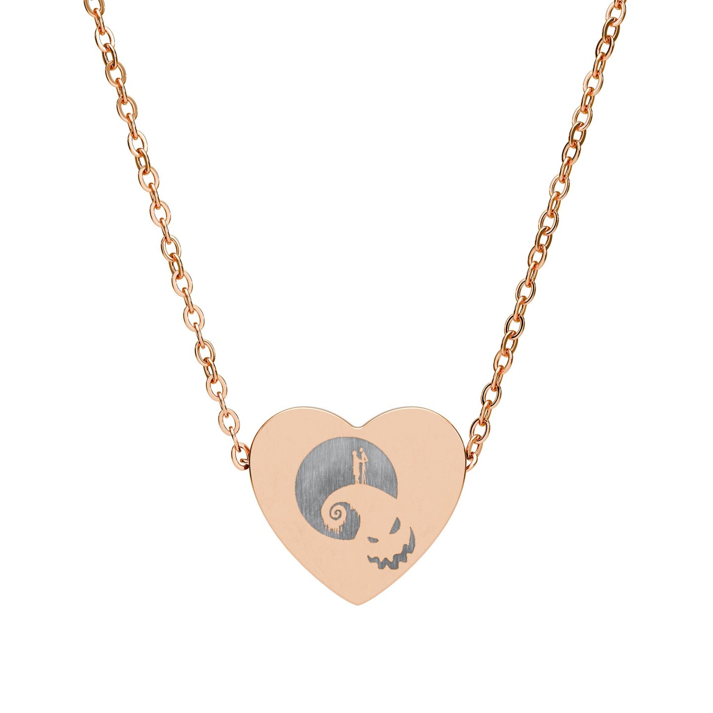 Jack and Sally Heart Necklace | Engraved Heart Necklace