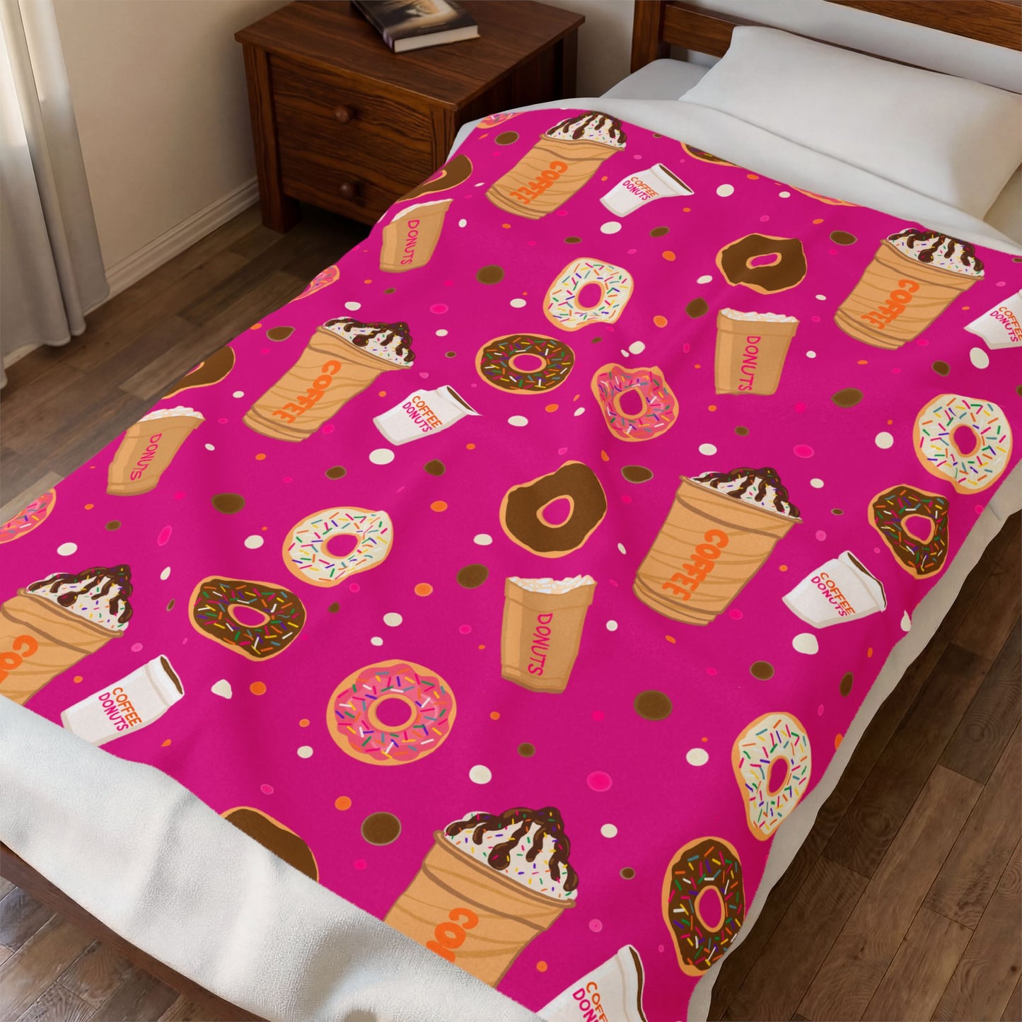Velveteen Plush Blanket, Dunkin Lovers Dream Throw, Personalize.
