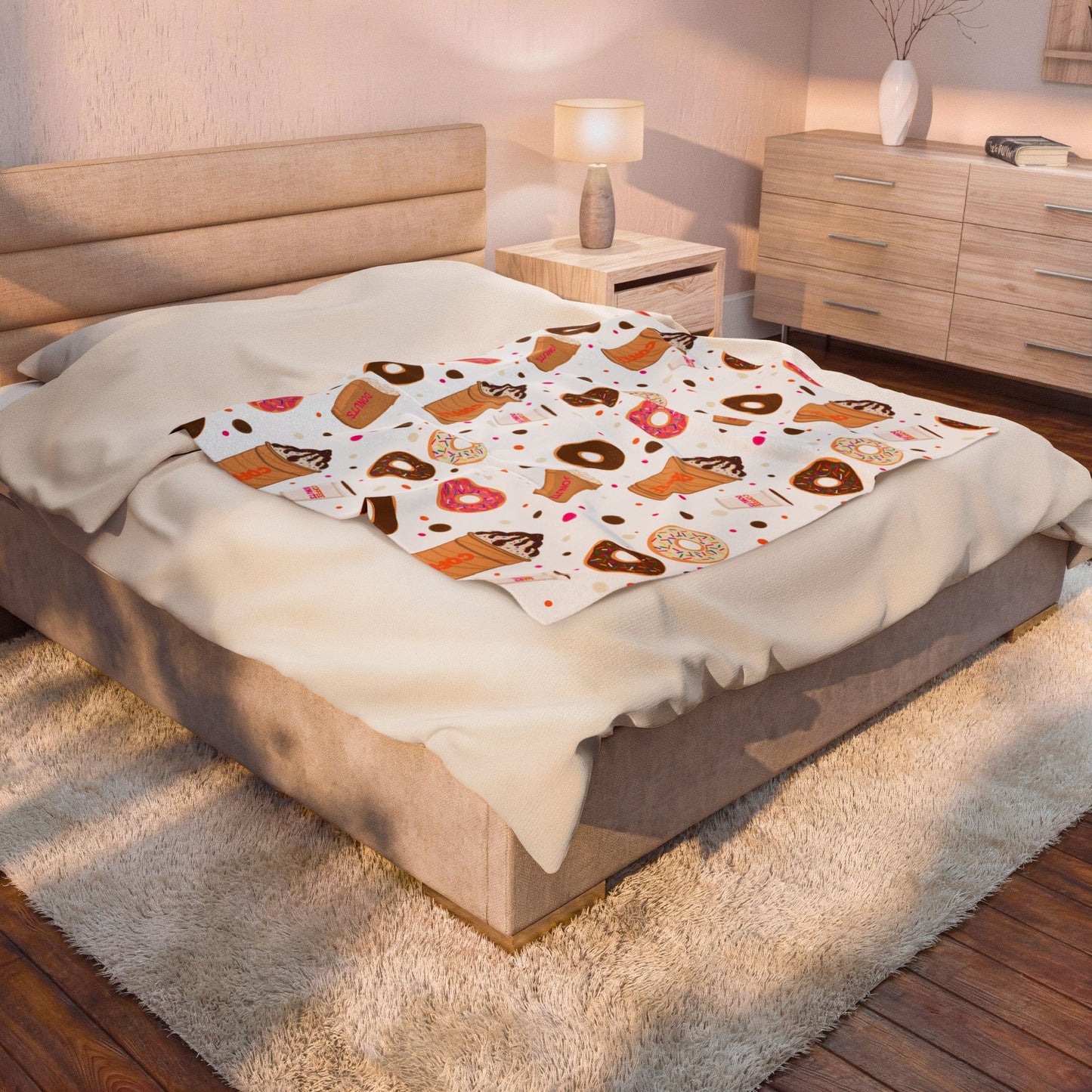 Velveteen Plush Blanket, Dunkin Lovers Dream Throw, Personalize.
