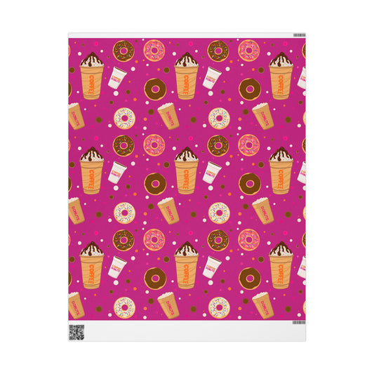Dunkin Lovers gift wrap Wrapping Papers | Coffee Donut Pattern
