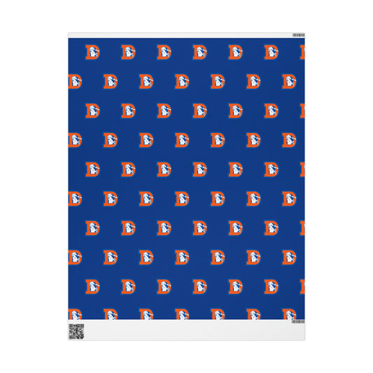 Denver Broncos Navy logo wrapping paper