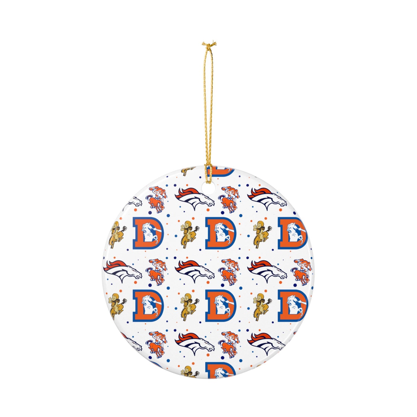 Ceramic Ornaments, Denver Broncos logos design, Holiday Christmas Decor, Oval Baubles, Football Fans Gift, Sports Team Souvenir, Double