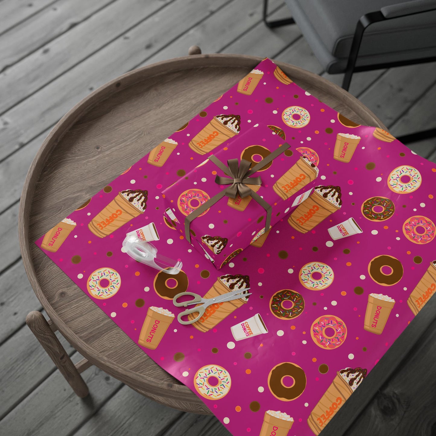 Dunkin Lovers gift wrap Wrapping Papers | Coffee Donut Pattern