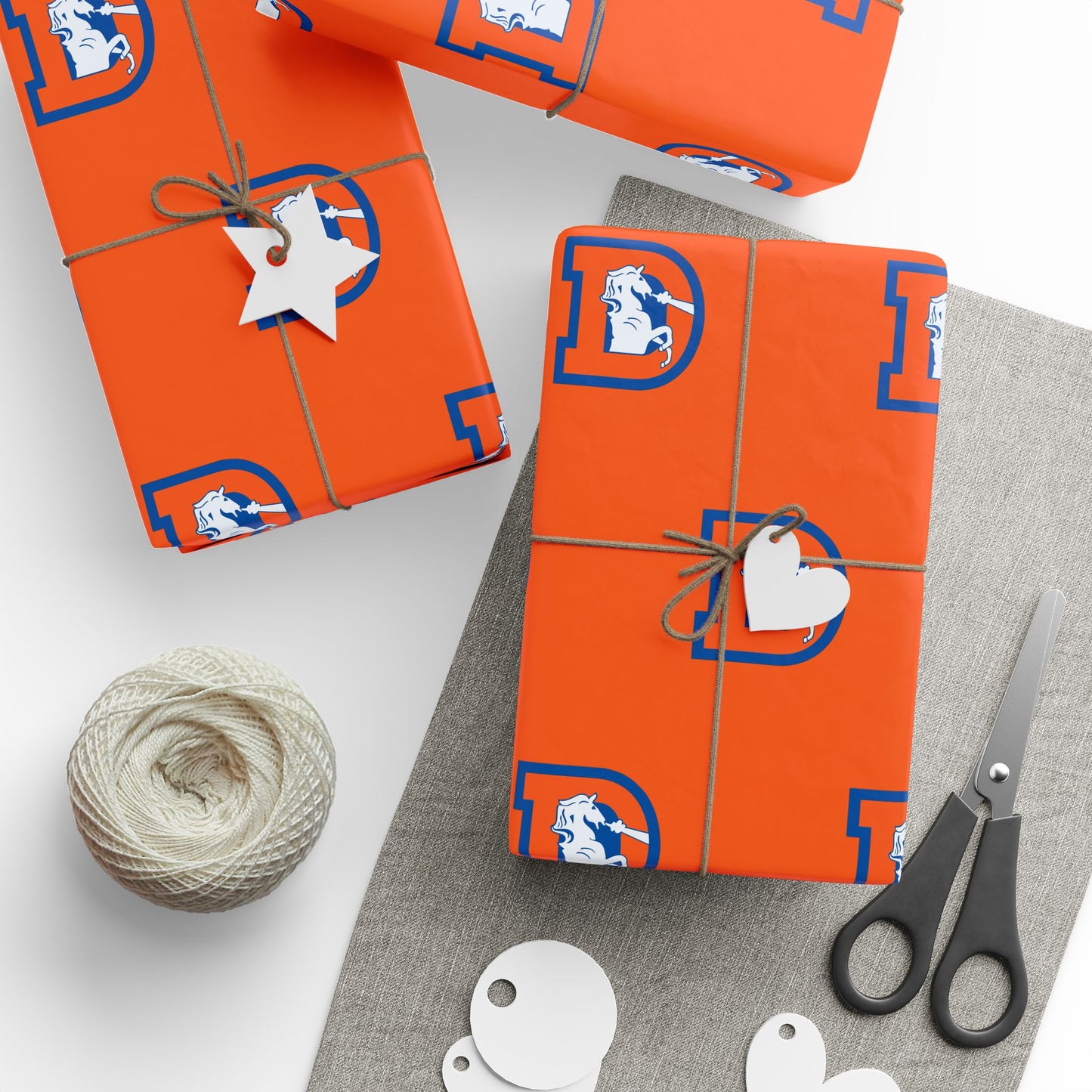 Denver Broncos Orange logo wrapping paper