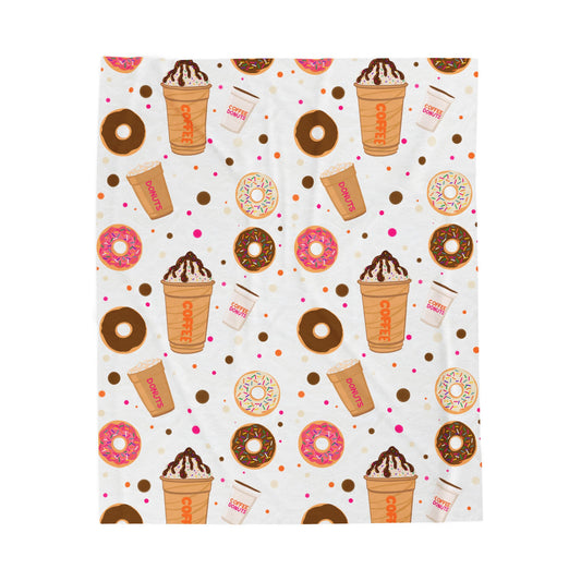 Velveteen Plush Blanket, Dunkin Lovers Dream Throw, Personalize.