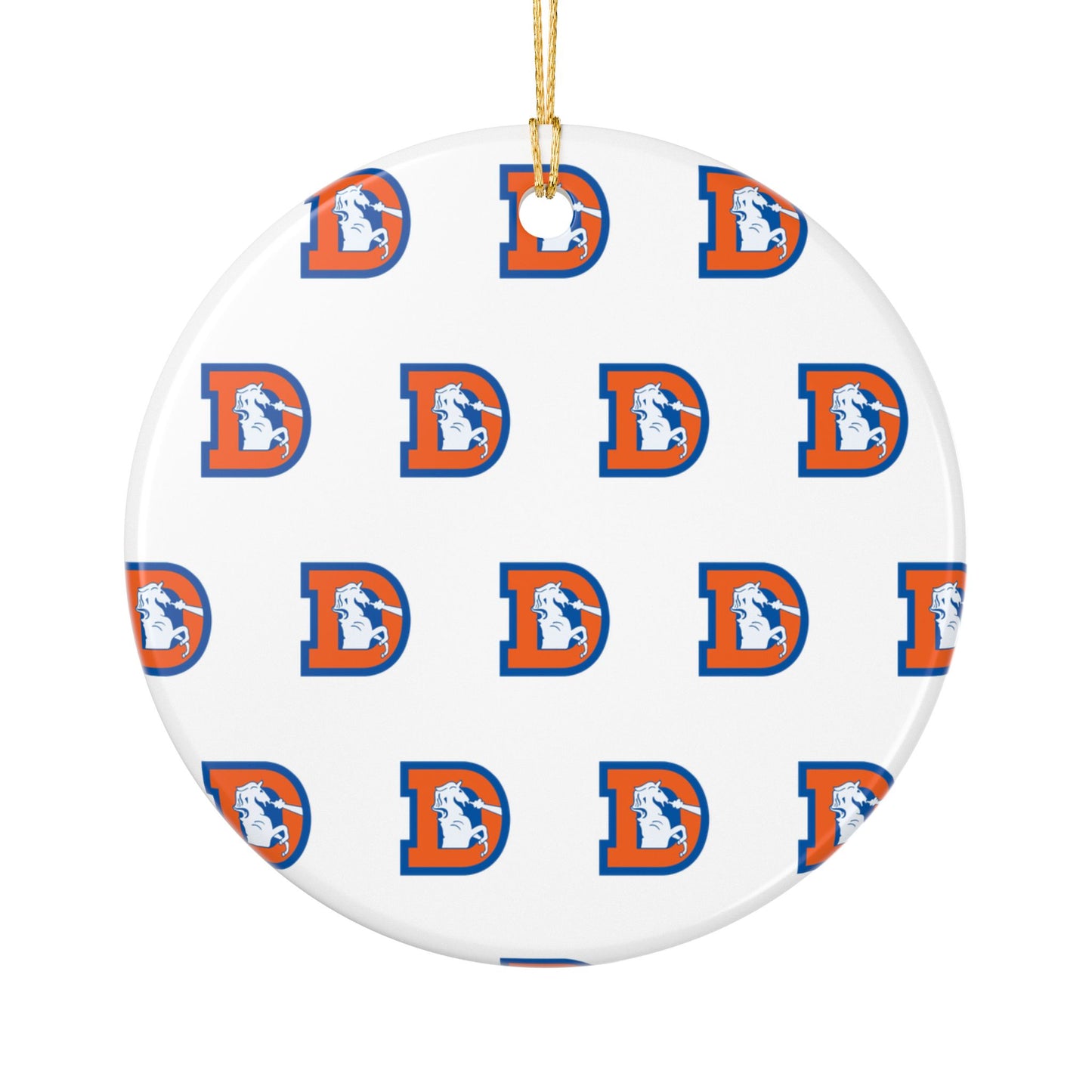 Ceramic Ornaments, Denver broncos design, Holiday Christmas Decor, Oval Baubles, Football Fans Gift, Sports Team Souvenir, Double