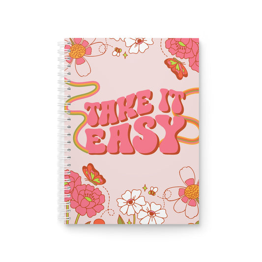 Take It Easy Floral Spiral Notebook