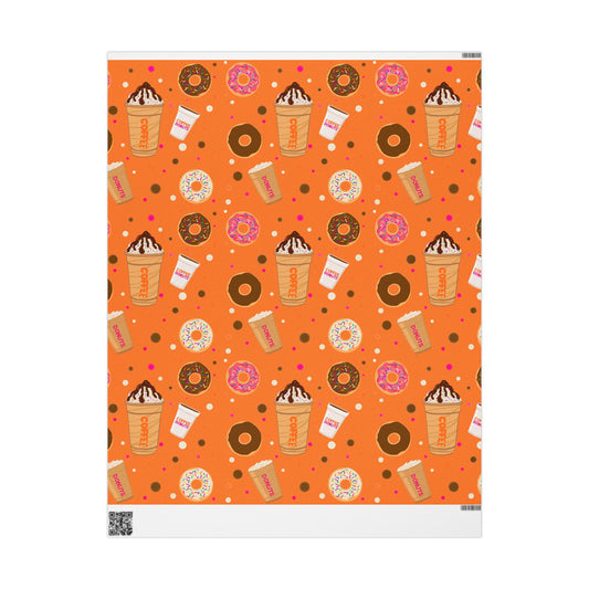 Dunkin Lovers gift wrap Wrapping Papers | Coffee Donut Pattern
