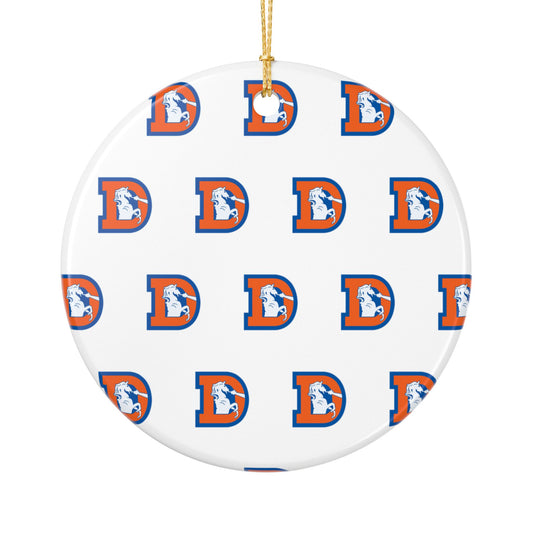 Ceramic Ornaments, Denver broncos design, Holiday Christmas Decor, Oval Baubles, Football Fans Gift, Sports Team Souvenir, Double