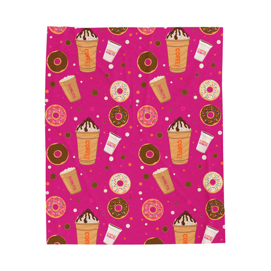 Velveteen Plush Blanket, Dunkin Lovers Dream Throw, Personalize.
