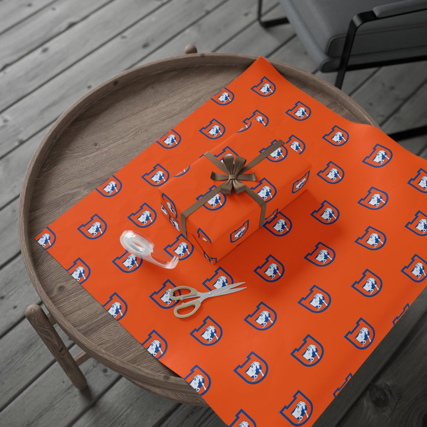 Denver Broncos Orange logo wrapping paper