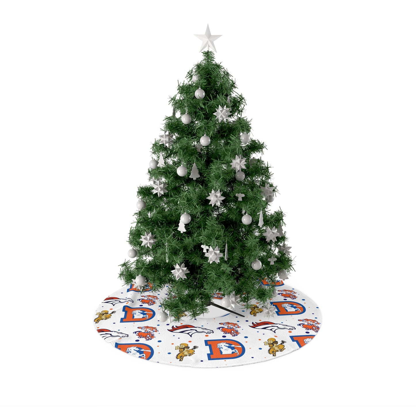 Denver Broncos Logos Over Time Christmas Tree Skirt