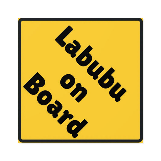 Square Stickers, Labubu on Board 4x4, Kawaii Cartoon Cute Vinyl Decal, Laptop, Water Bottle, Car, Scrapbook, Waterproof