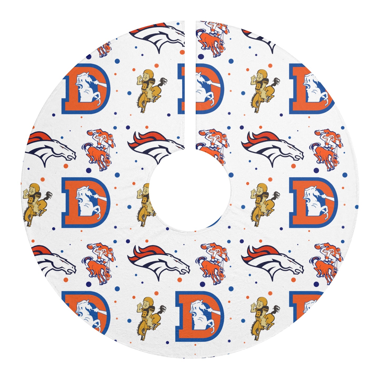 Denver Broncos Logos Over Time Christmas Tree Skirt