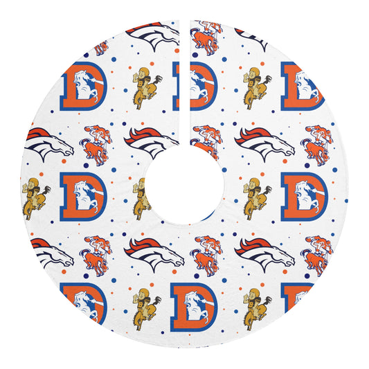 Denver Broncos Logos Over Time Christmas Tree Skirt