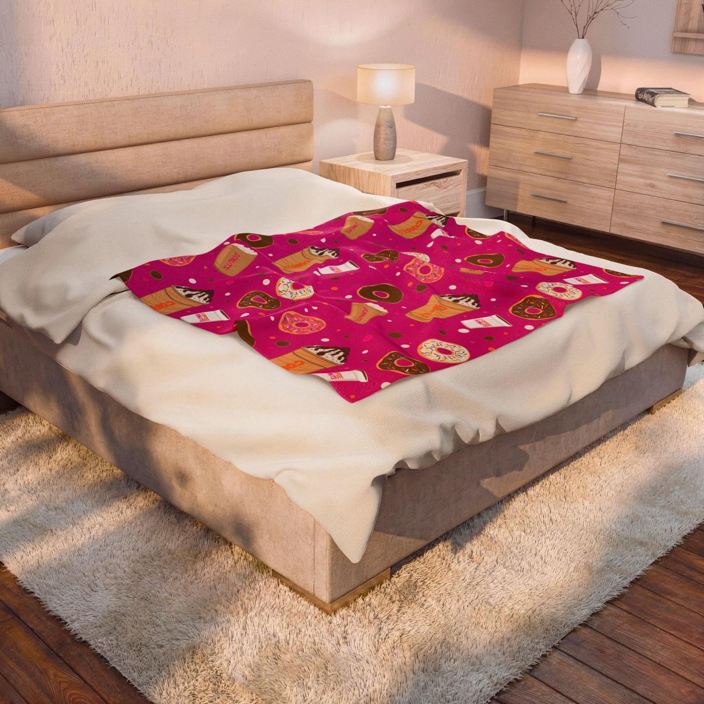 Velveteen Plush Blanket, Dunkin Lovers Dream Throw, Personalize.