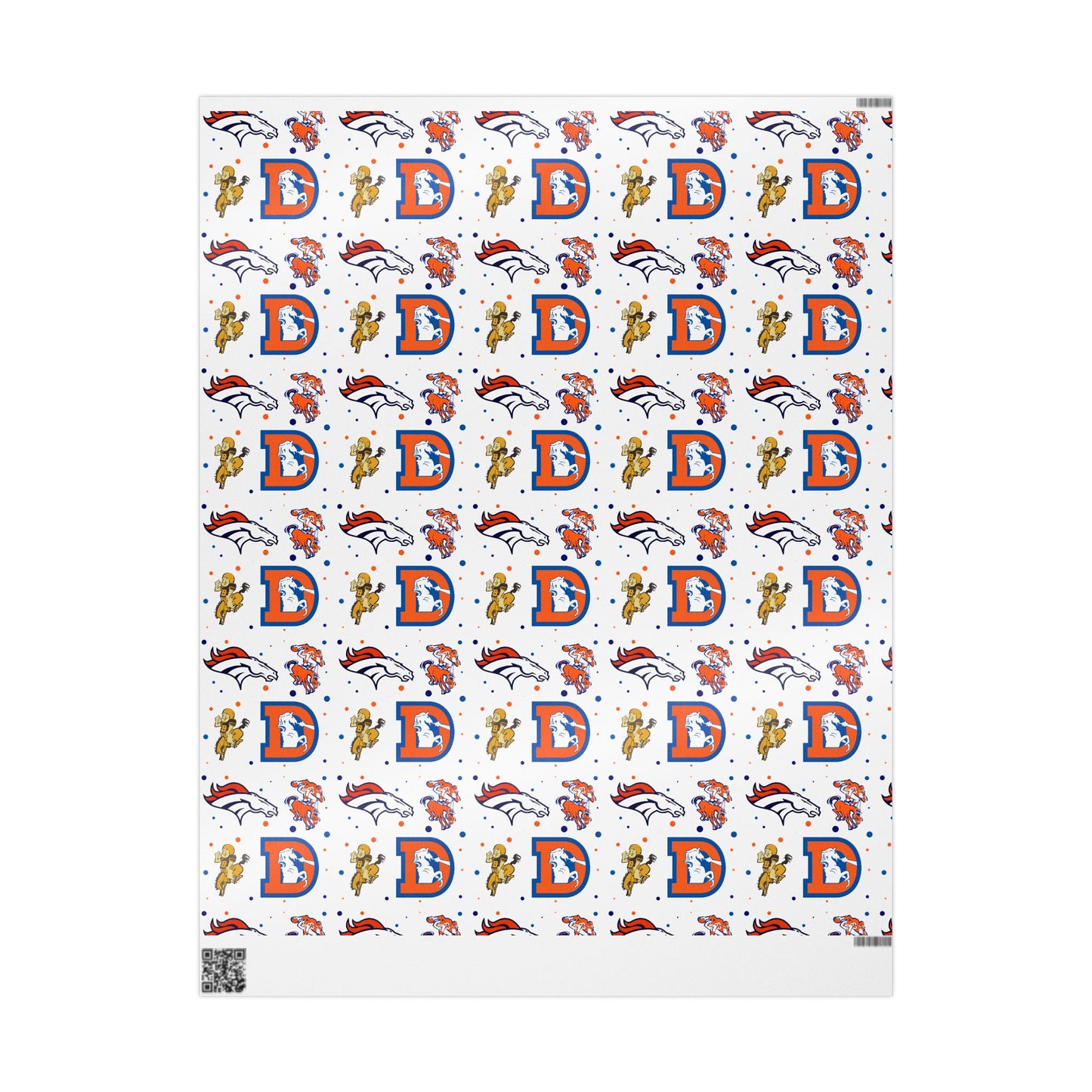 Denver Broncos logo evolution wrapping paper