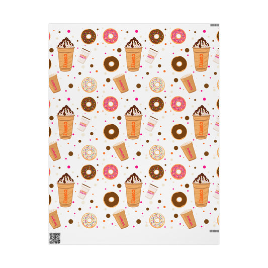 Dunkin Lovers gift wrap Wrapping Papers | Coffee Donut Pattern