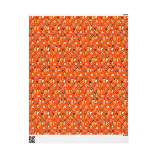 Copy of Copy of Dunkin Donuts Lover Wrapping Paper | Donut Coffee Pattern Gift Wrap
