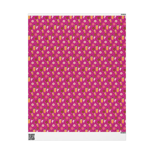 Copy of Dunkin Donuts Lover Wrapping Paper | Donut Coffee Pattern Gift Wrap