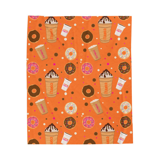 Velveteen Plush Blanket, Dunkin Lovers Dream Throw, Personalize.