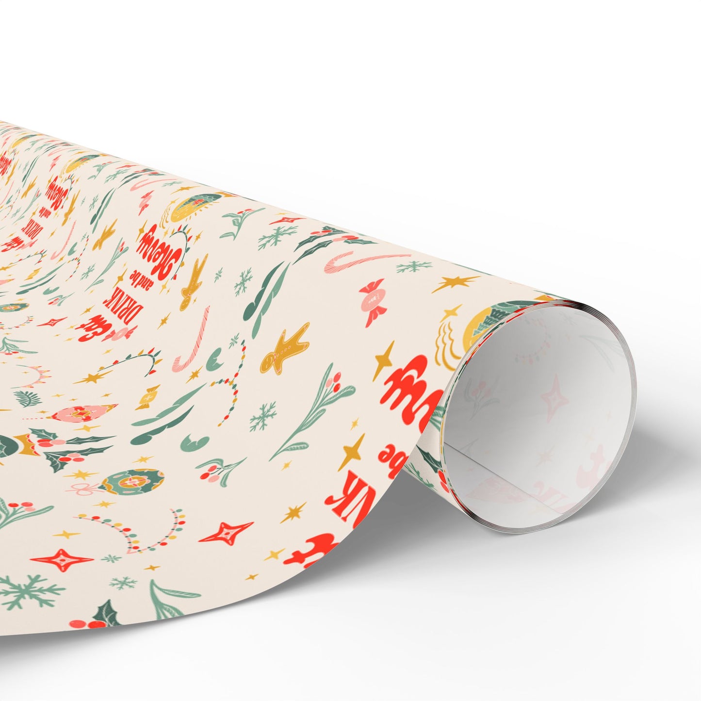 Eat Drink and Be Merry Wrapping Papers | Holiday Christmas Wrapping Paper