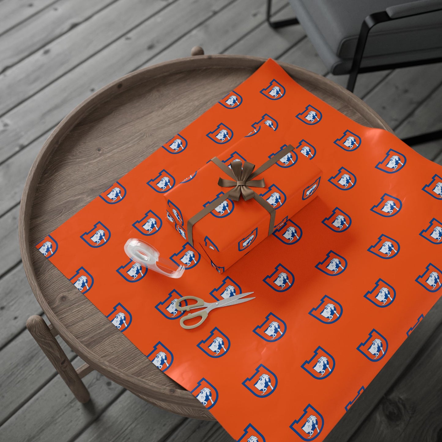 Denver Broncos Orange logo wrapping paper