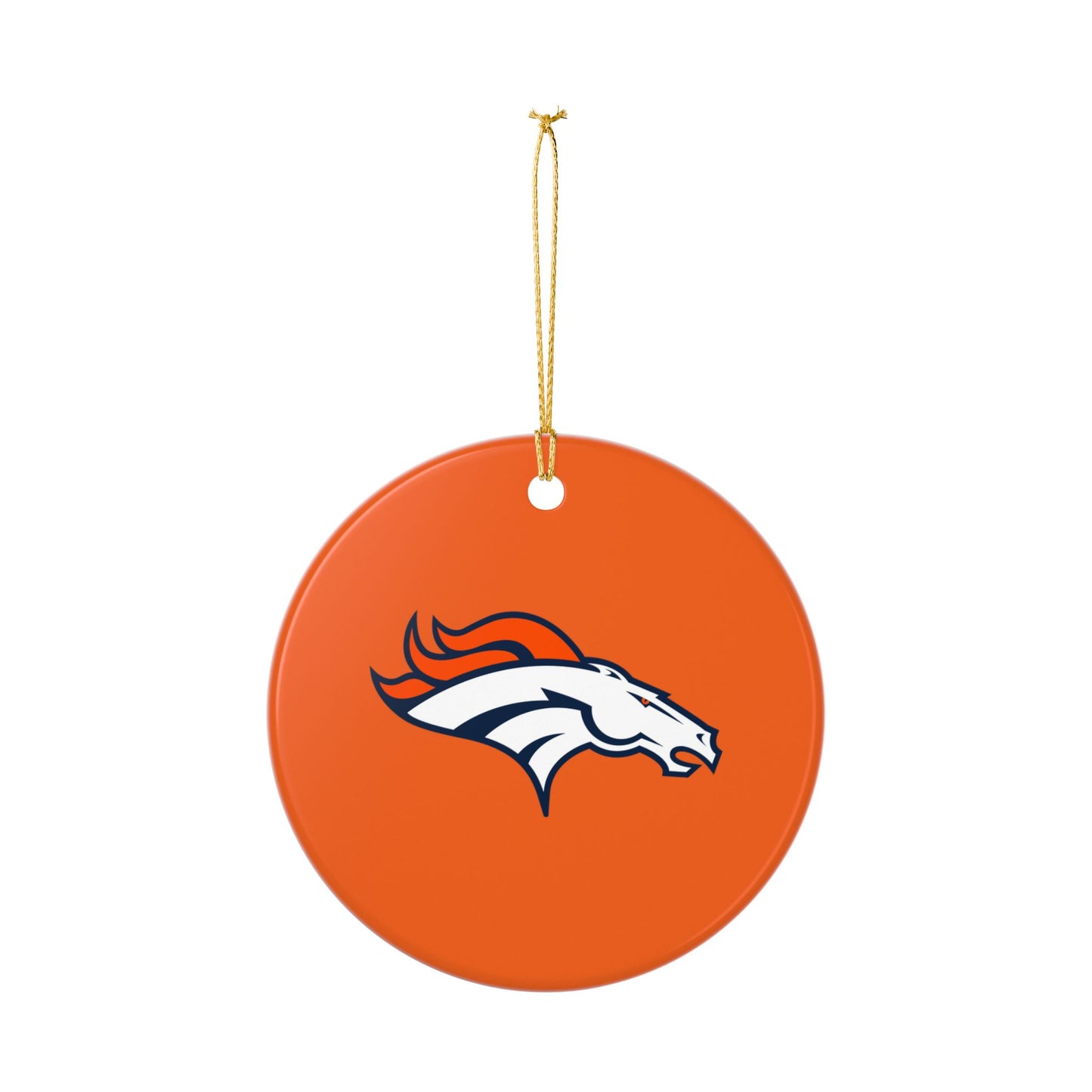 Ceramic Ornaments, Denver Broncos design, Holiday Christmas Decor, Oval Baubles, Football Fans Gift, Sports Team Souvenir, Double