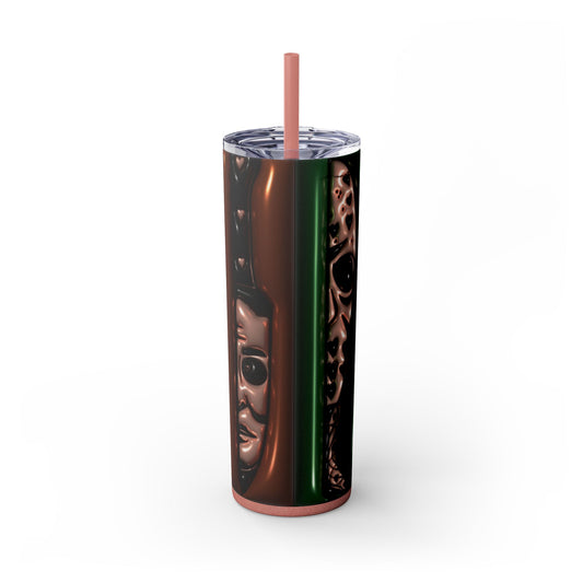Horror Kings Skinny Tumbler, 20oz with Straw - Scary Movie Fan Gift, Halloween Cup, Creepy Drinkware, Gothic Tumbler, Spooky Thermos