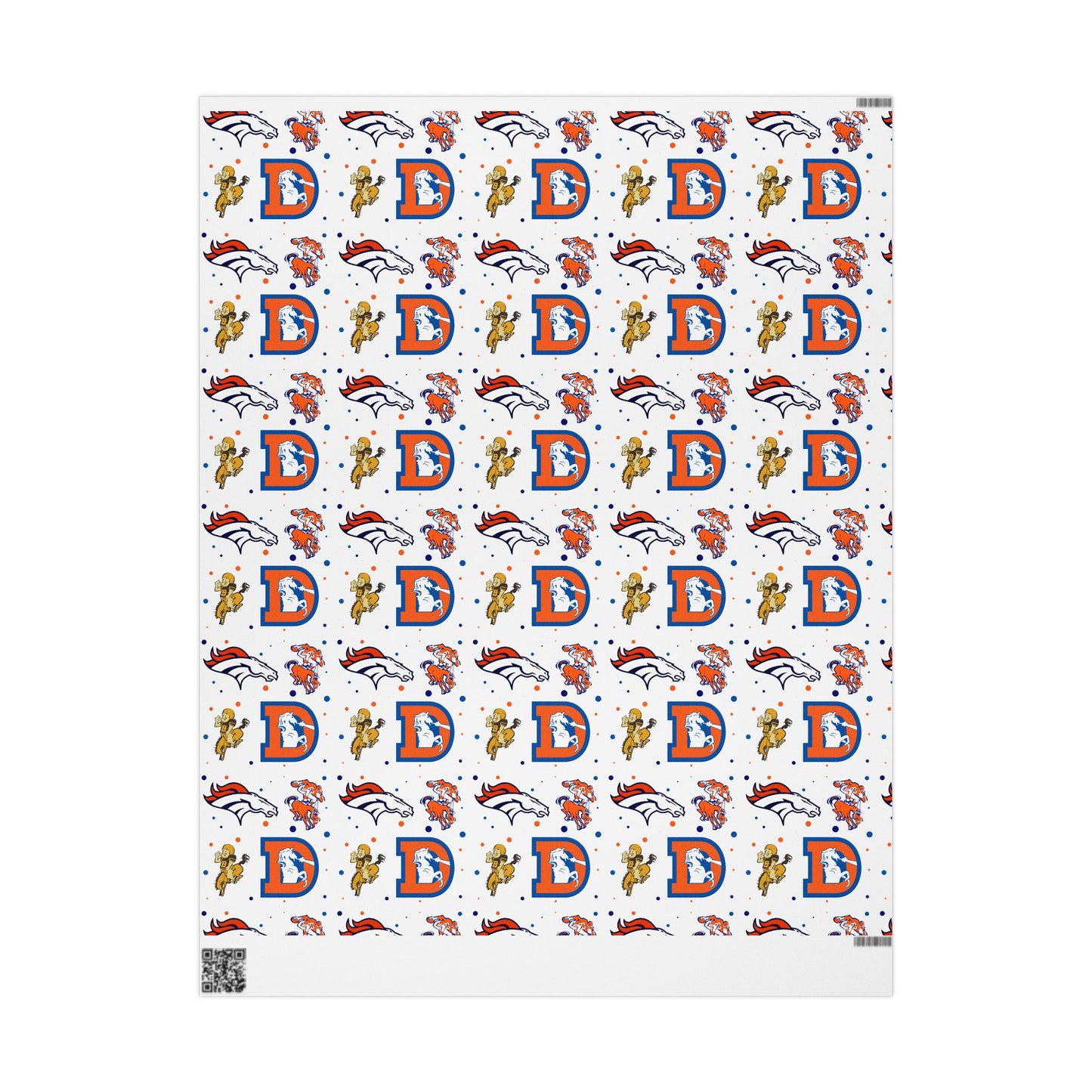 Denver Broncos logo evolution wrapping paper