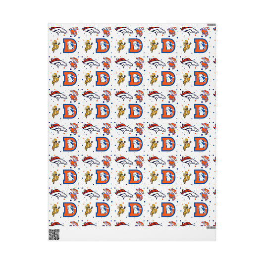 Denver Broncos logo evolution wrapping paper
